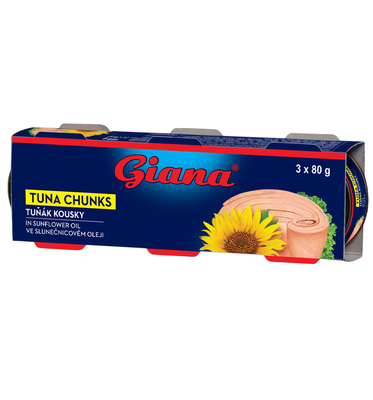 Tunja komadi u suncokretovom ulju 3x80g